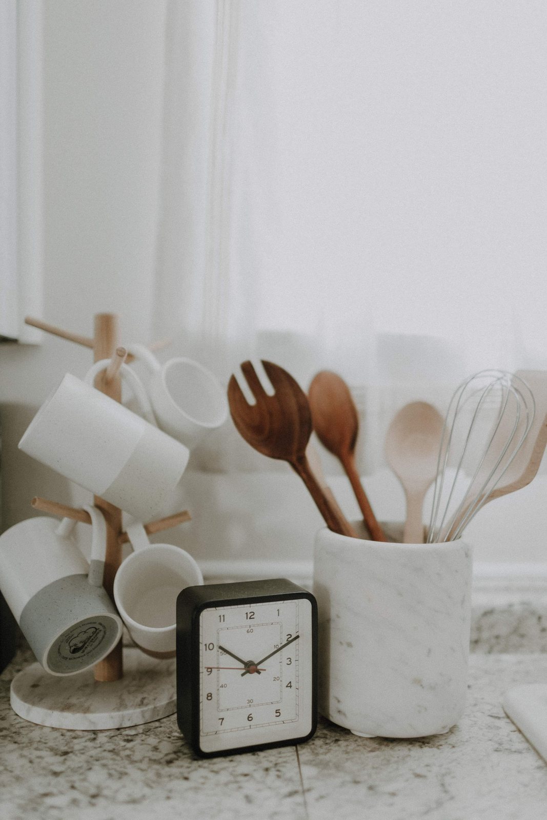 Thoughtful home essentials arranged in a bright kitchen